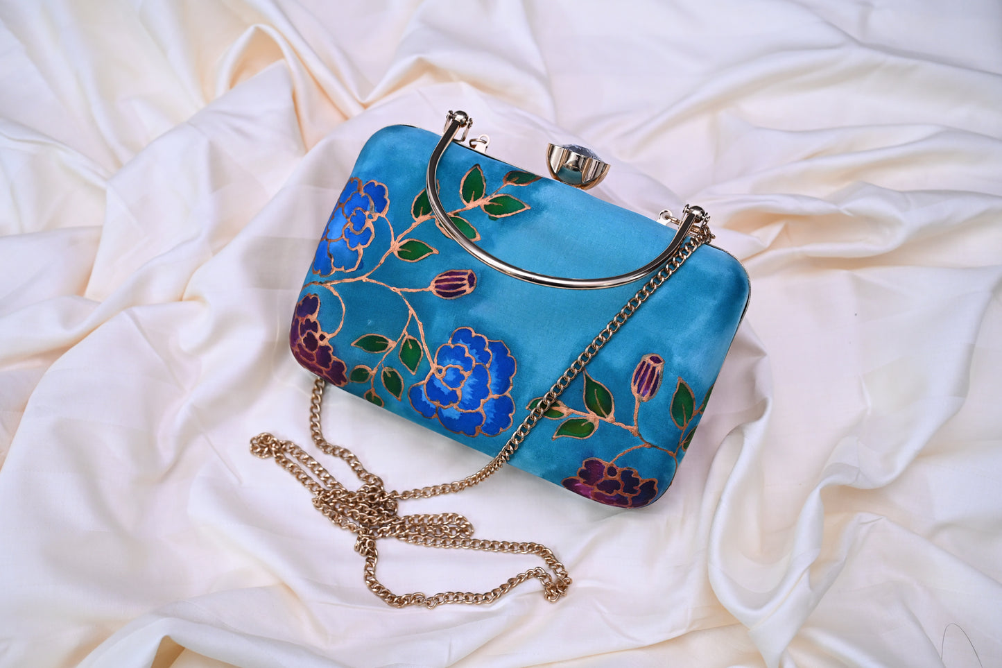 Hand Painted Floral Design Purse