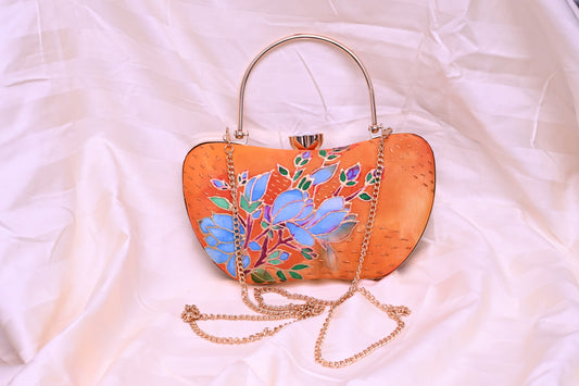 Hand Painted Intricate Floral Purse