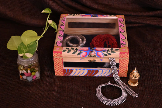 Hand Painted Intricate Kalamkari Art Jewellery Box