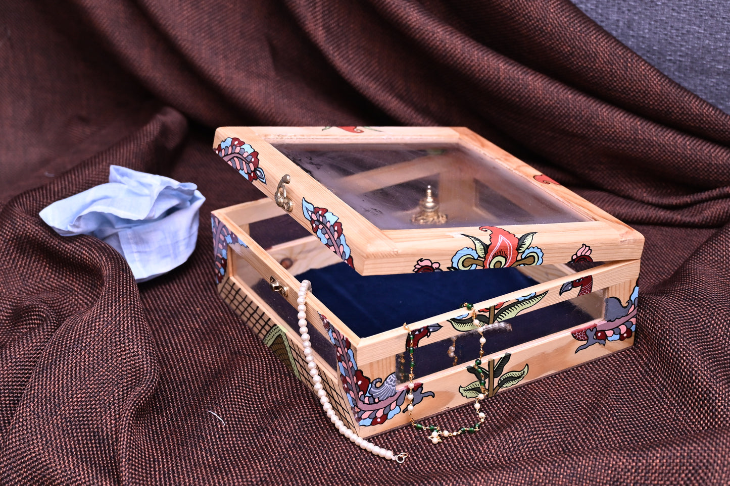 Hand Painted Intricate Traditional Kalamkari Art Jewellery Box